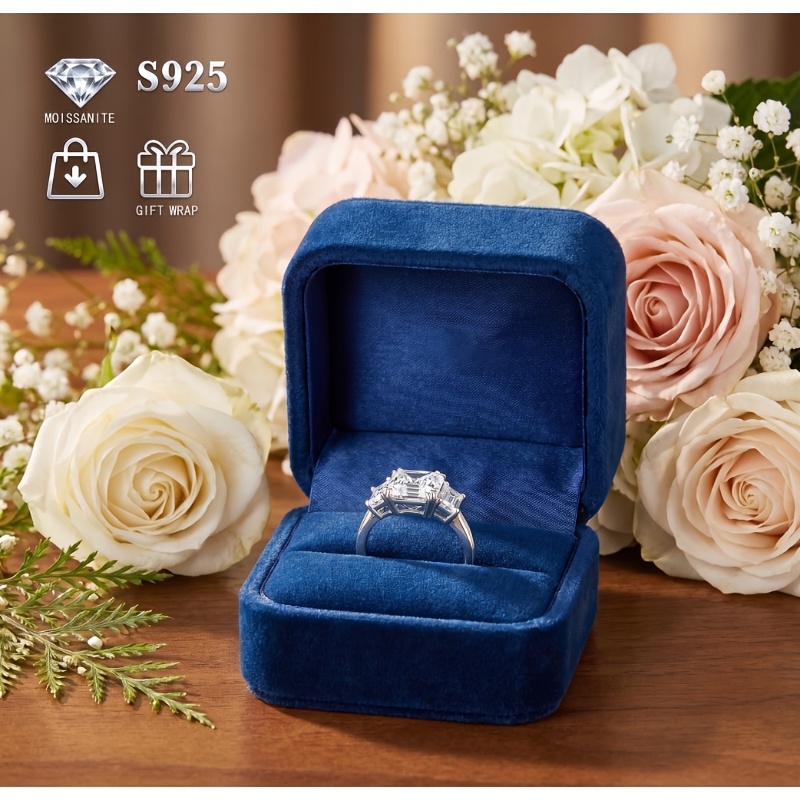 Women's Simple 925 Silver Moissanite Ring, 3CT Elegant Design